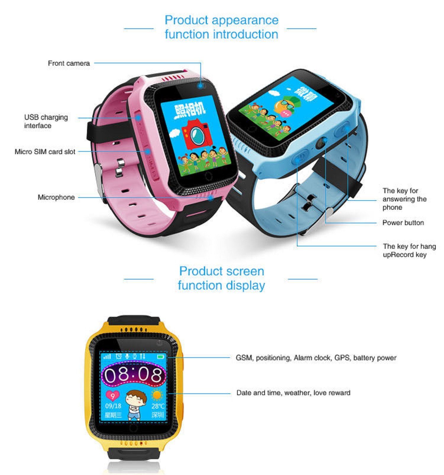 Picture of Karen M Kids Smart Watch G900A Smartwatch (1,2 Zoll), 2G, Micro Sim